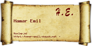 Hamar Emil névjegykártya